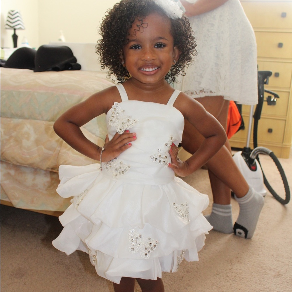 White flower girl dress